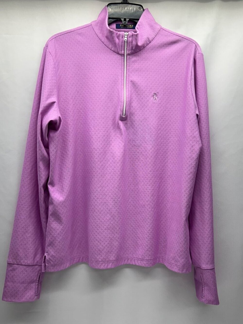 Polo Golf Ralph Lauren Women's L Diamond Jacquard 1/2 Zip Pullover Rose Mist